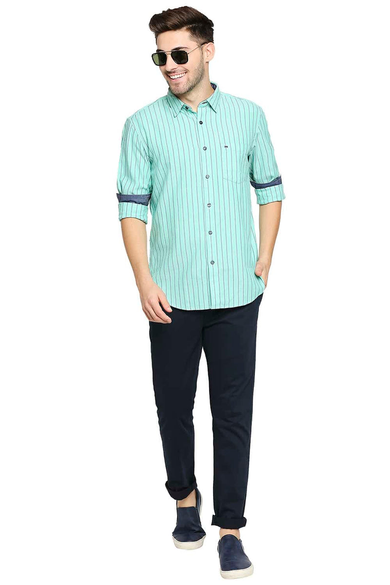 BASICS SLIM FIT STRIPE SHIRT