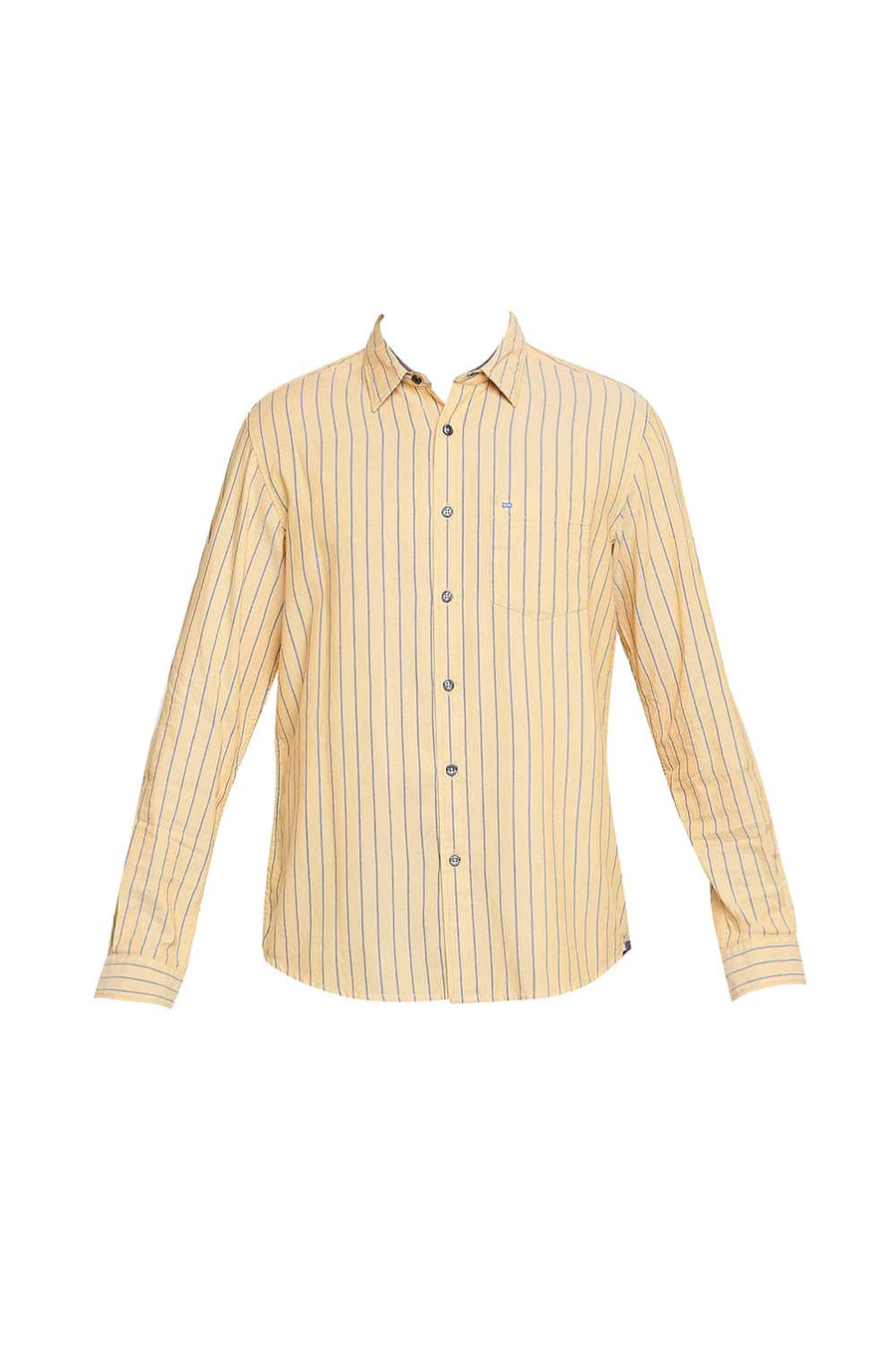 BASICS SLIM FIT GOLDEN YELLOW STRIPE SHIRT