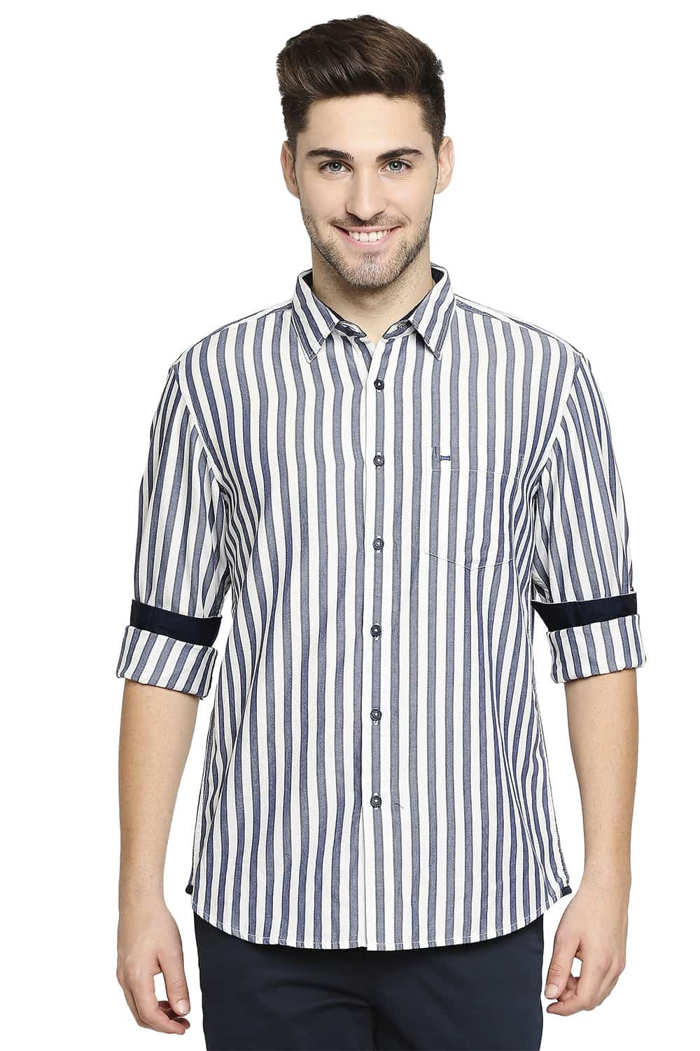 BASICS SLIM FIT STRIPE SHIRT