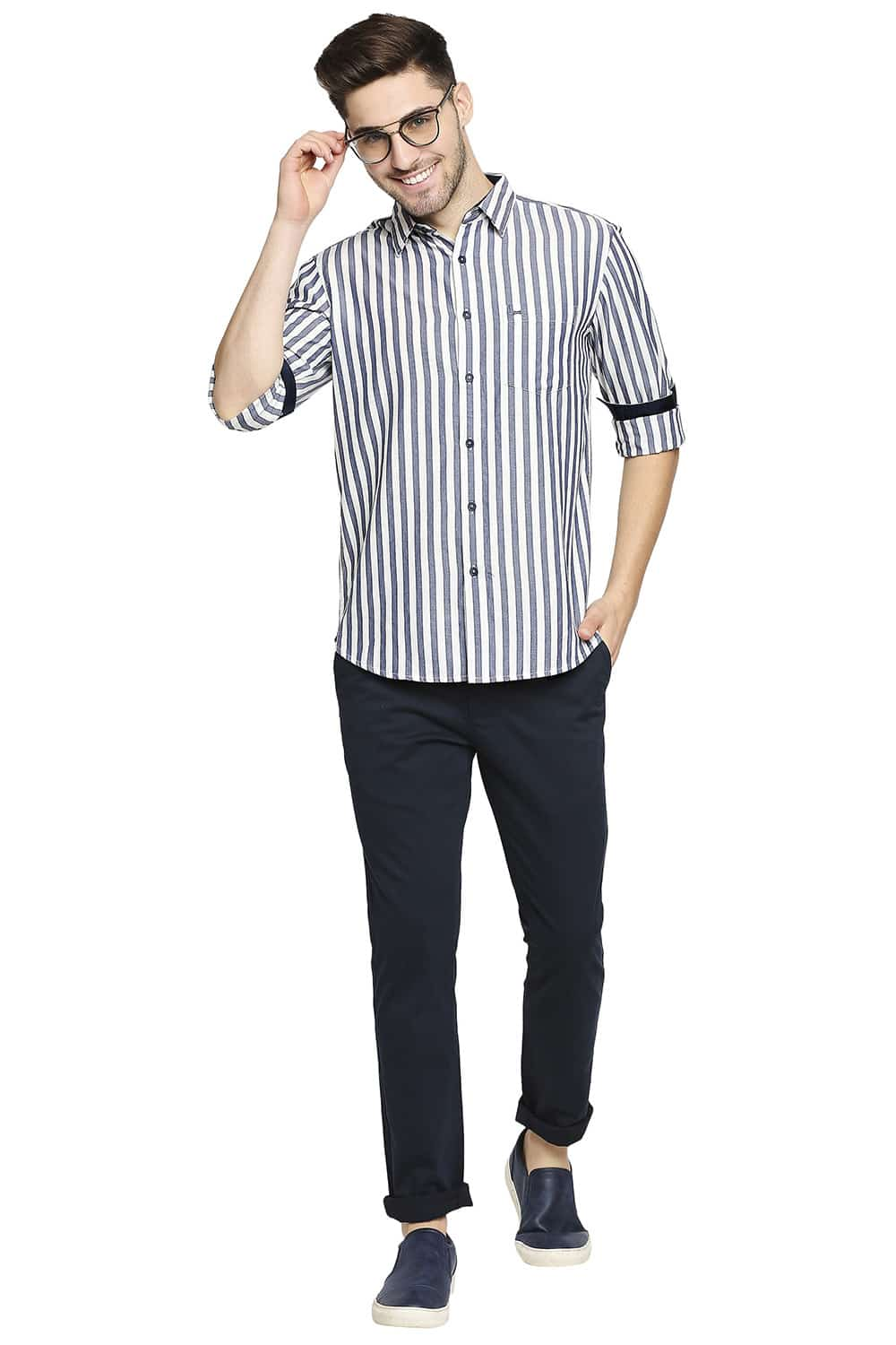 BASICS SLIM FIT STRIPE SHIRT