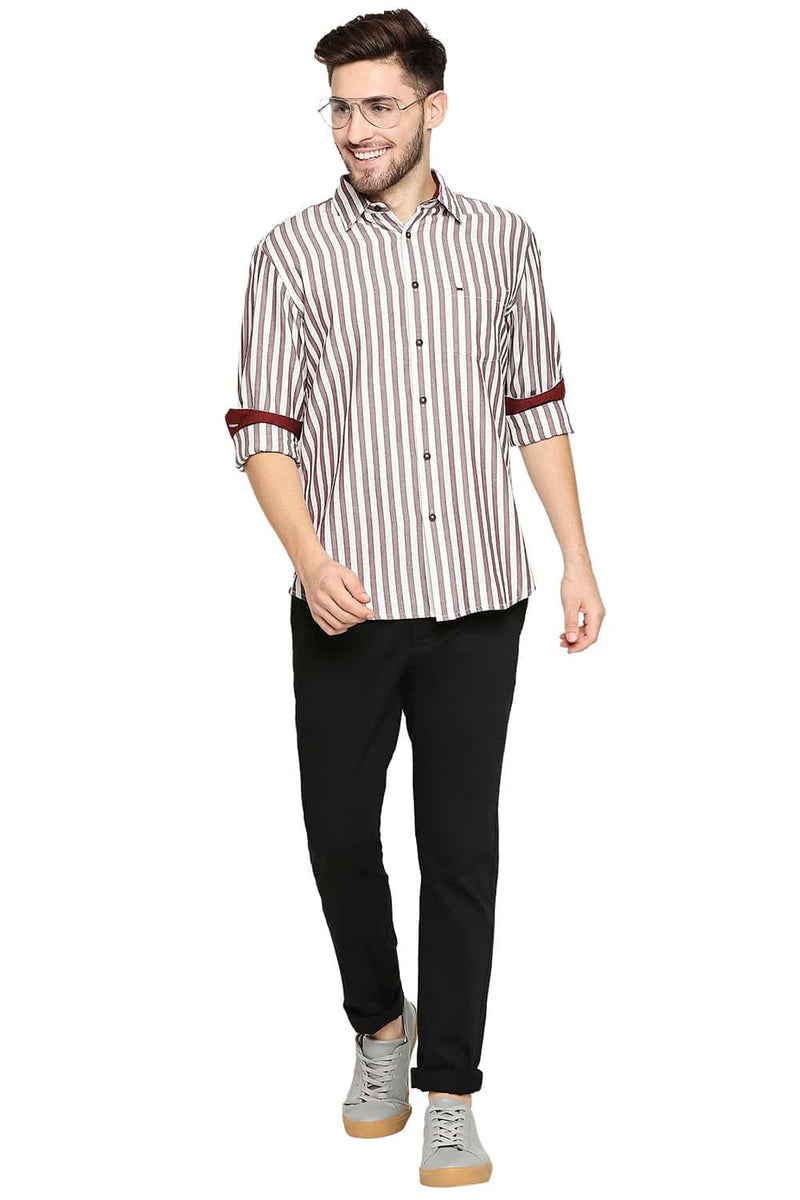 BASICS SLIM FIT STRIPE SHIRT