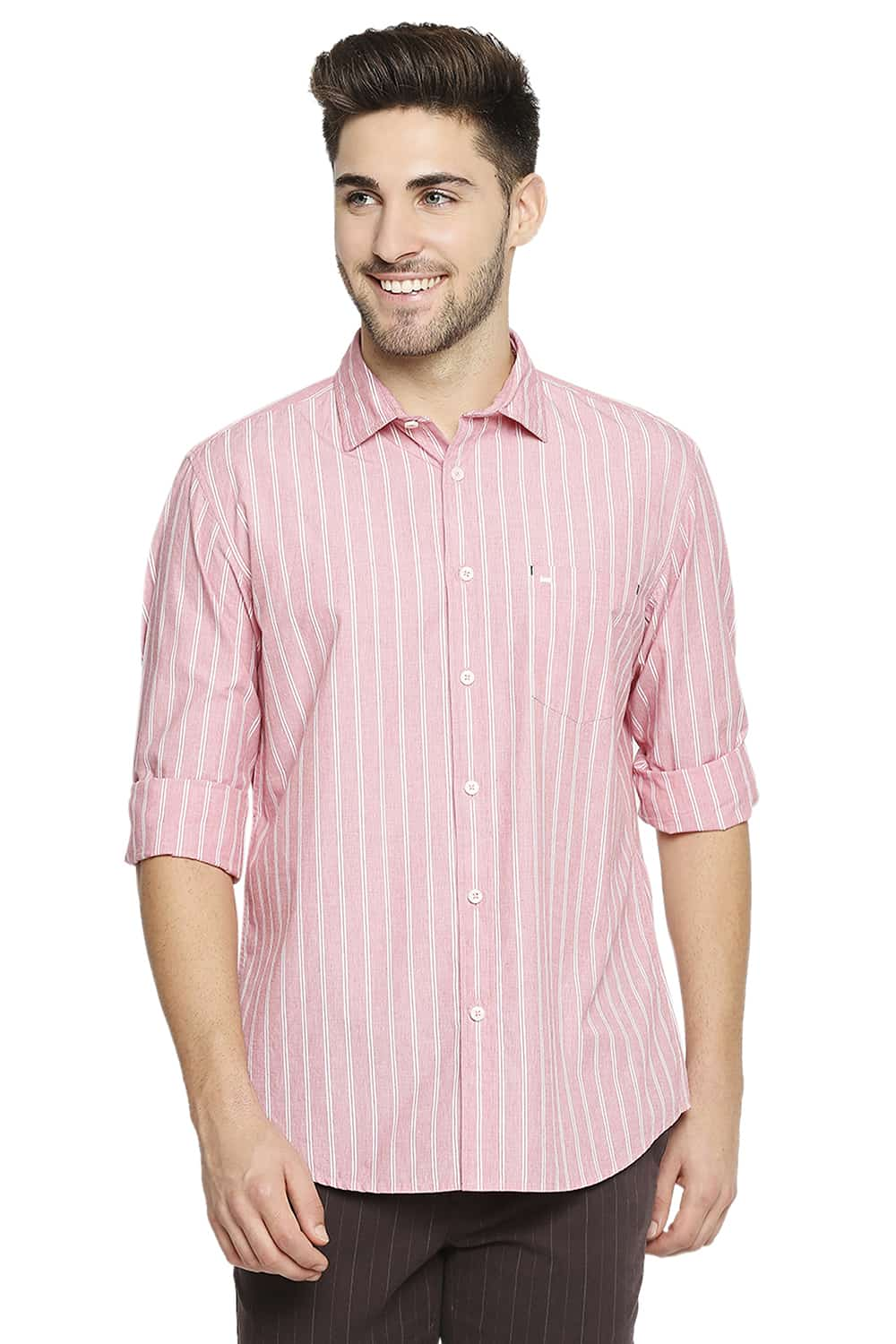 BASICS SLIM FIT STRIPE SHIRT