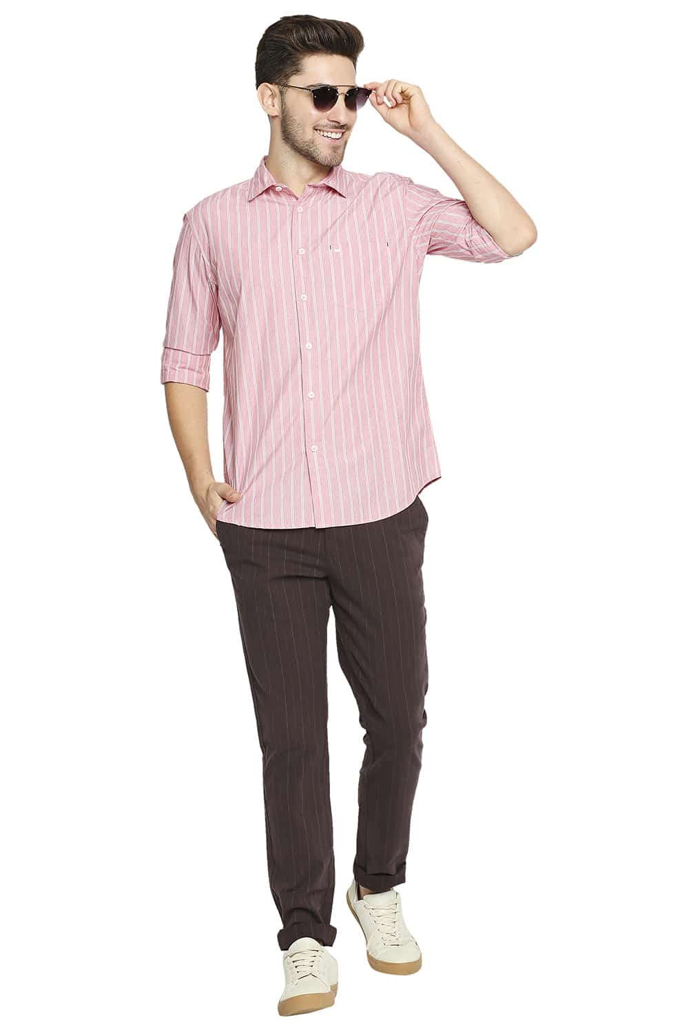 BASICS SLIM FIT STRIPE SHIRT