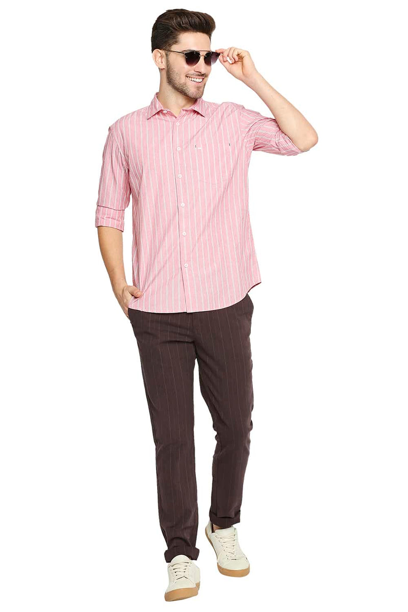 BASICS SLIM FIT STRIPE SHIRT