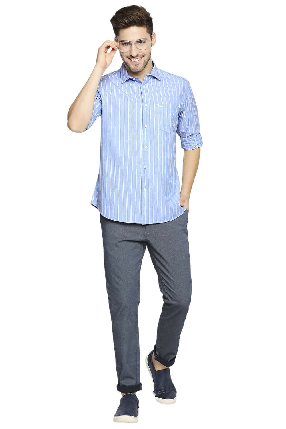 BASICS SLIM FIT STRIPE SHIRT