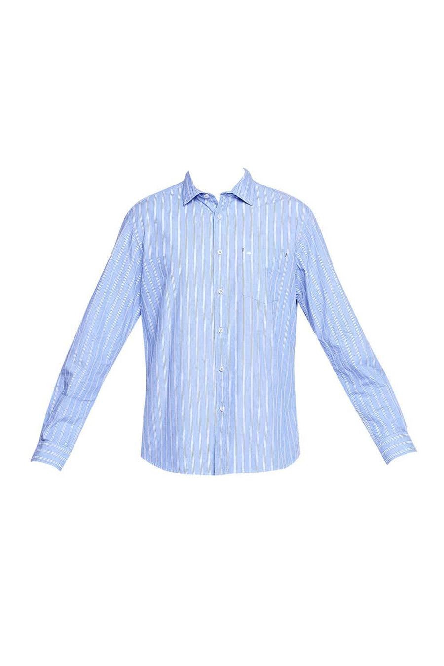 BASICS SLIM FIT IBIZA BLUE STRIPE SHIRT