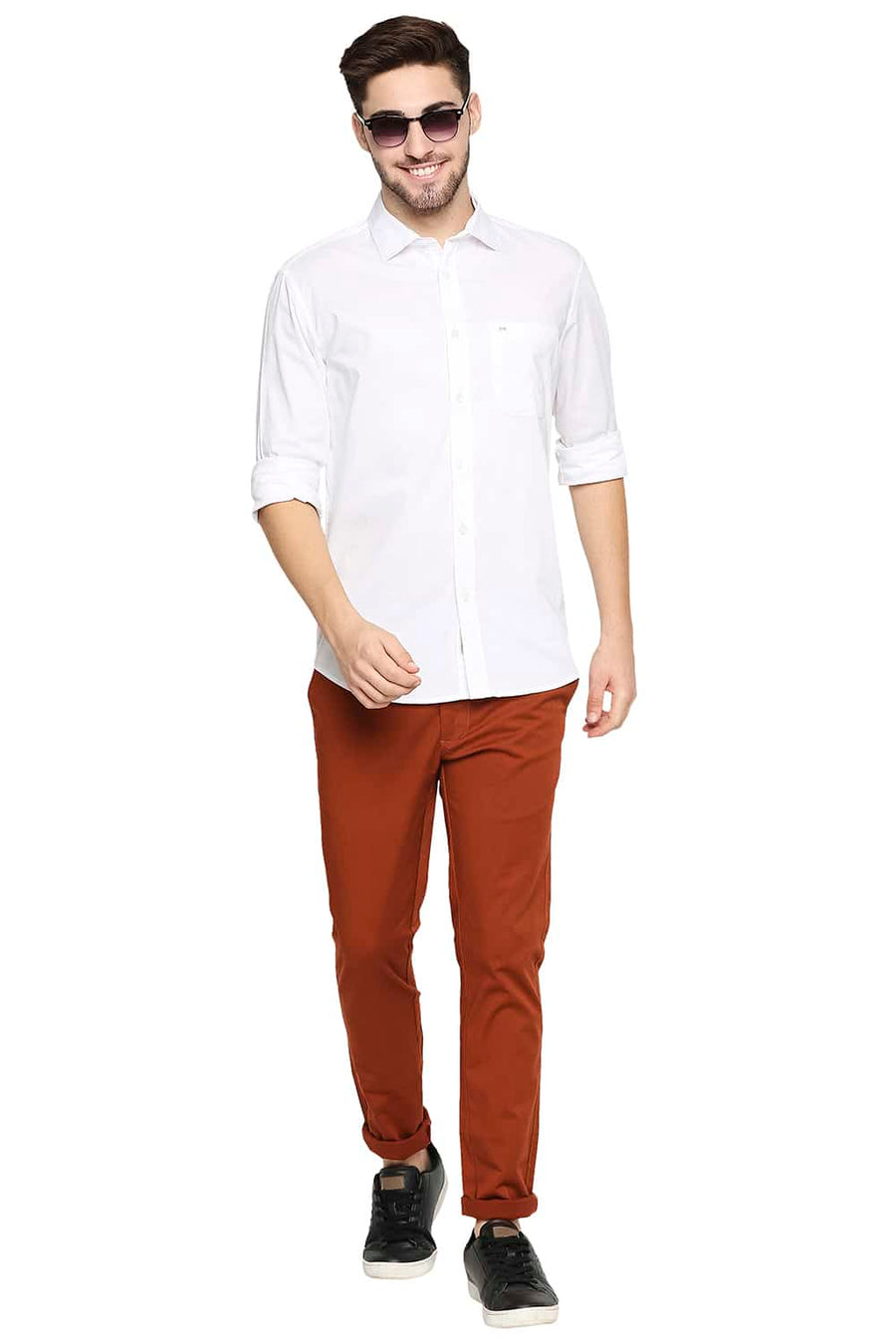BASICS SLIM FIT BRILLIANT WHITE OXFORD SHIRT