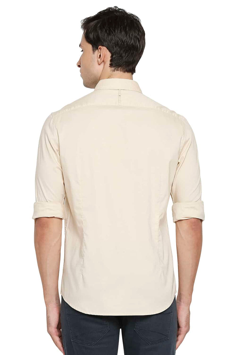 BASICS SLIM FIT SEMOLINA BEIGE OXFORD SHIRT