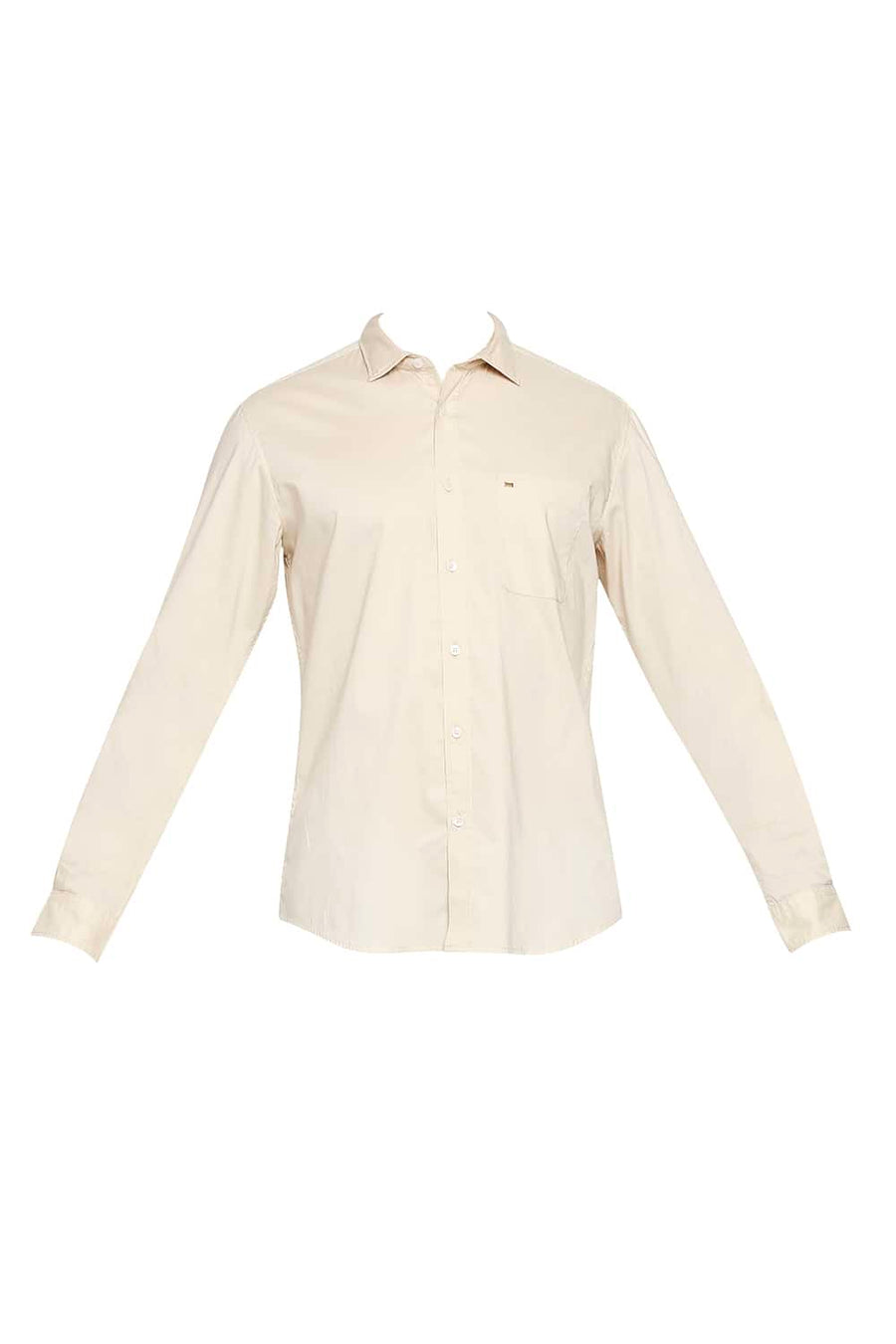 BASICS SLIM FIT SEMOLINA BEIGE OXFORD SHIRT