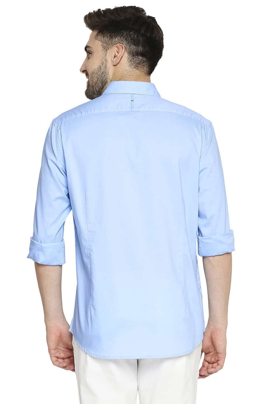BASICS SLIM FIT PLACID BLUE OXFORD SHIRT