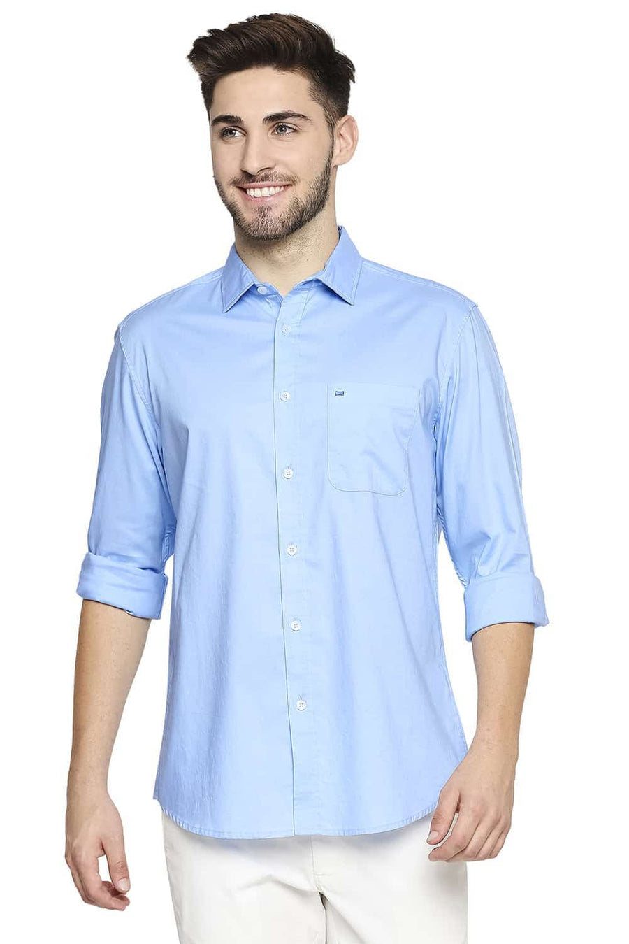 BASICS SLIM FIT PLACID BLUE OXFORD SHIRT