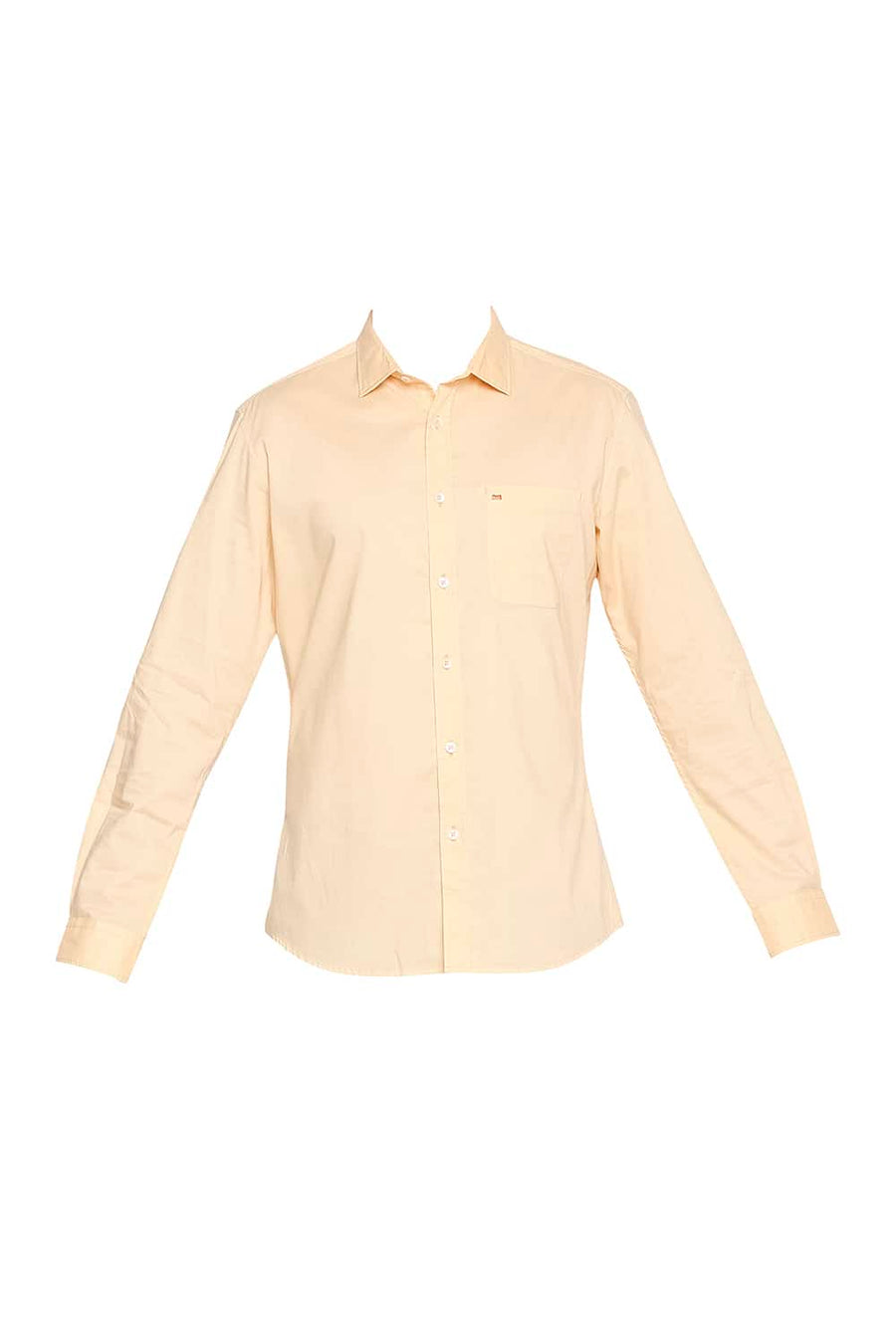 BASICS SLIM FIT CREAM ORANGE OXFORD SHIRT