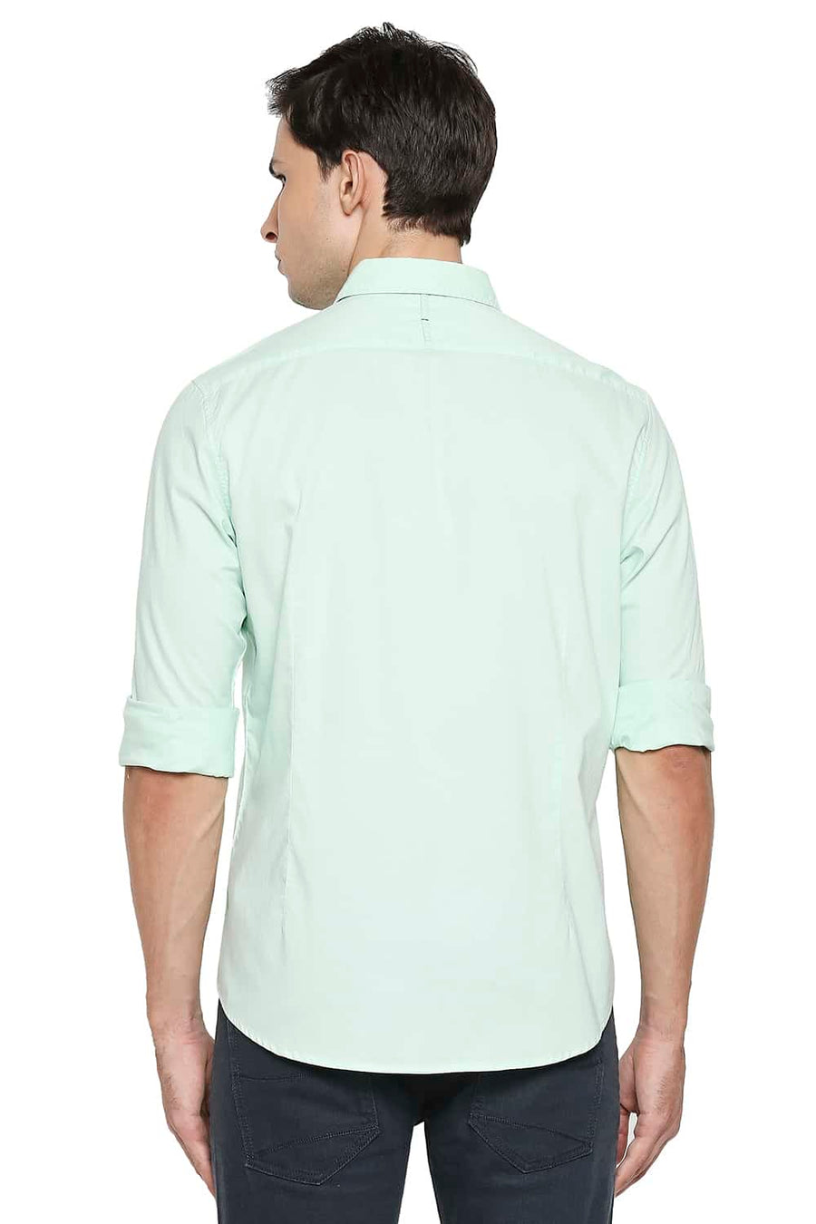 BASICS SLIM FIT BAY GREEN OXFORD SHIRT
