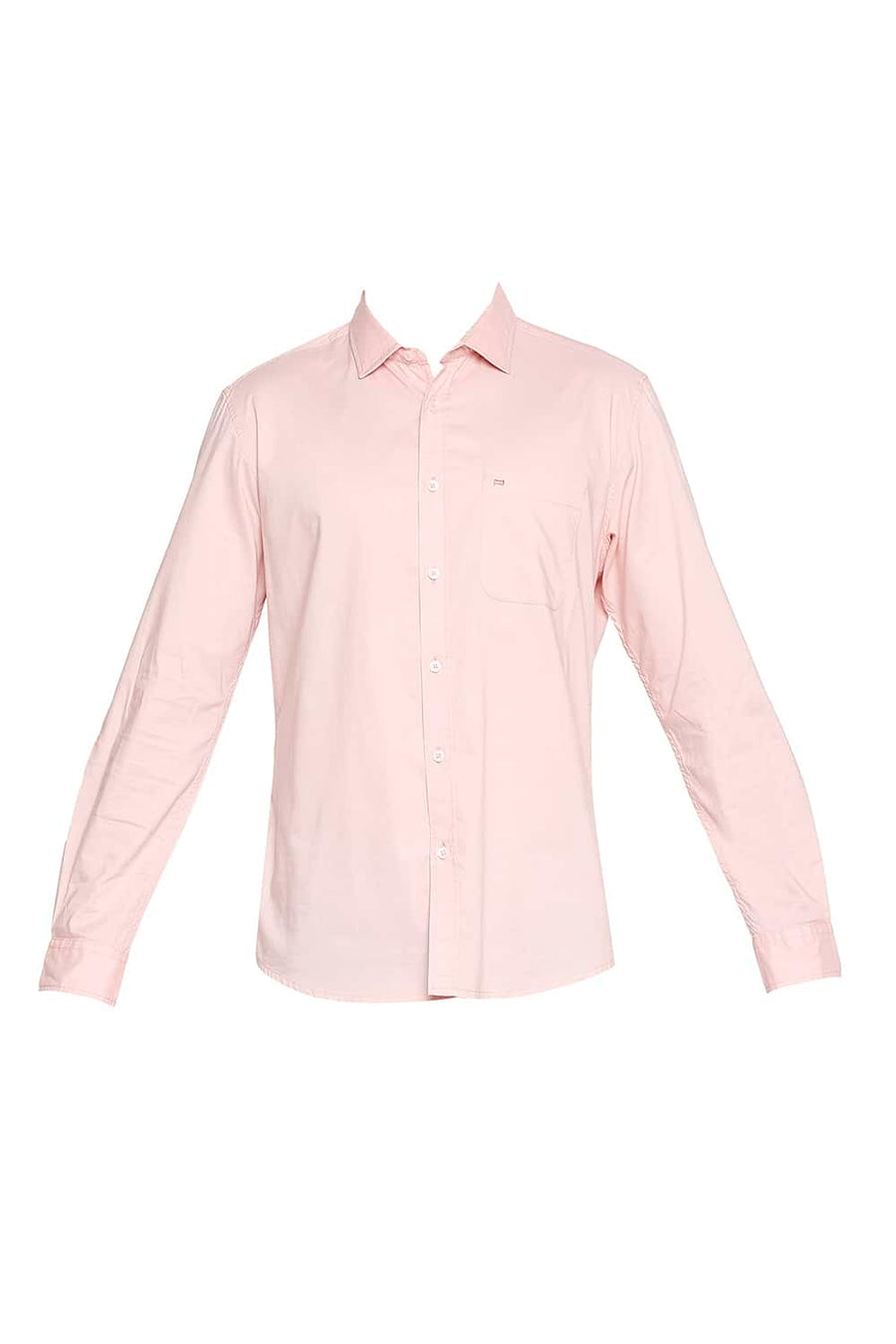 BASICS SLIM FIT POWDER PEACH OXFORD SHIRT