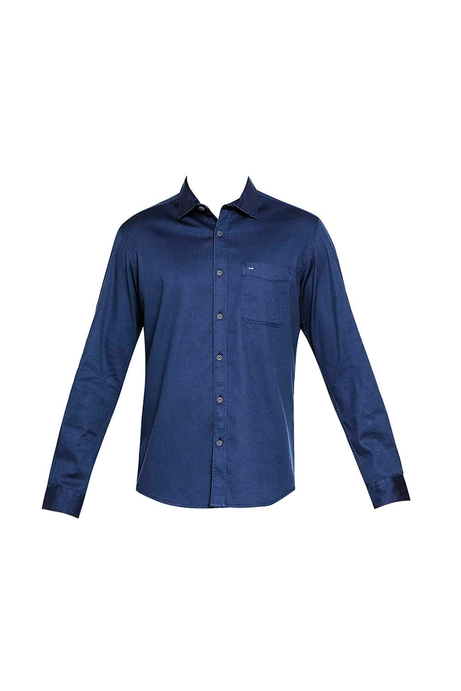 BASICS SLIM FIT ENSIGN BLUE DOBBY STRETCH SHIRT