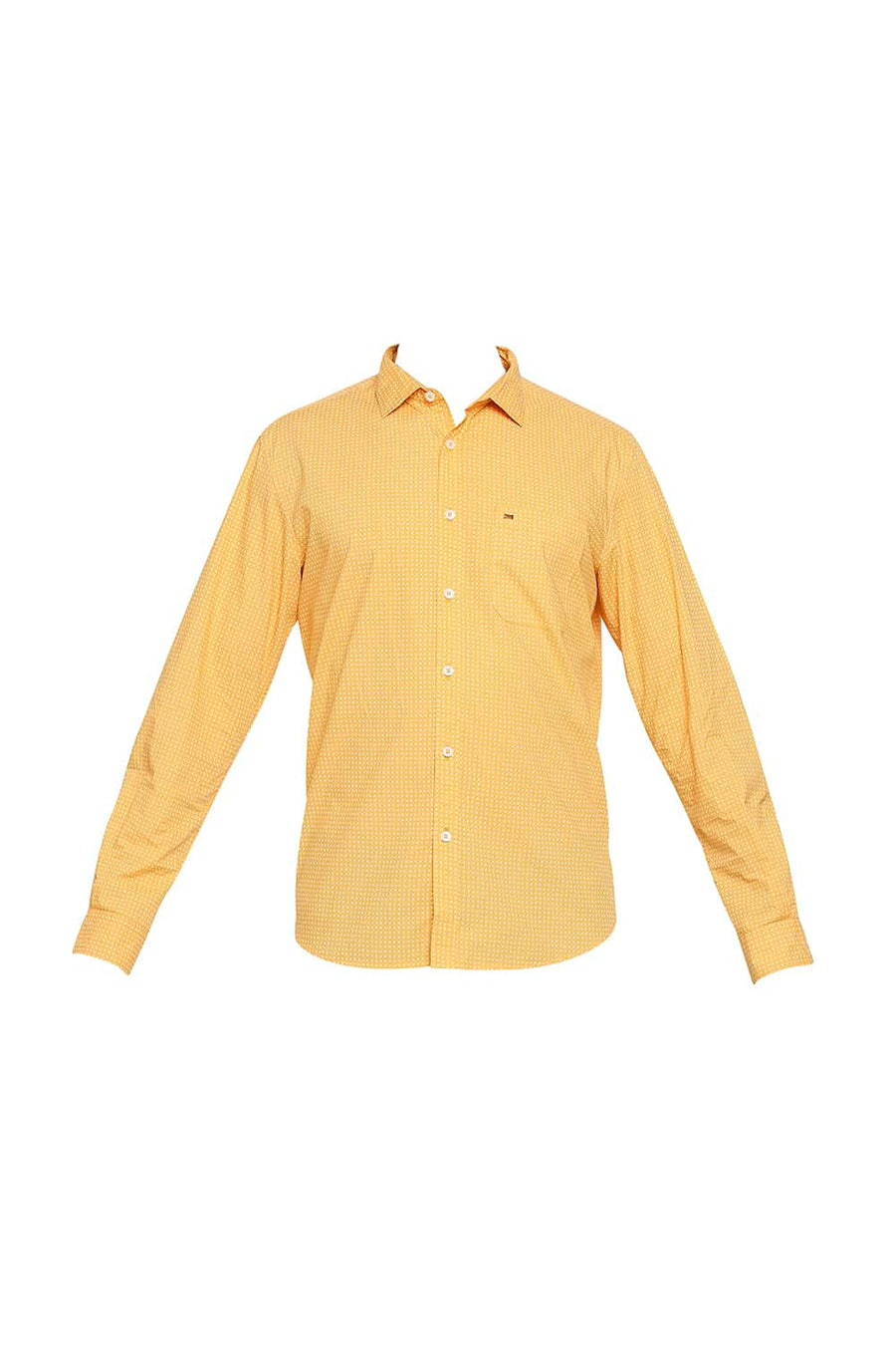 BASICS SLIM FIT APRICOT ORANGE PRINTED SHIRT