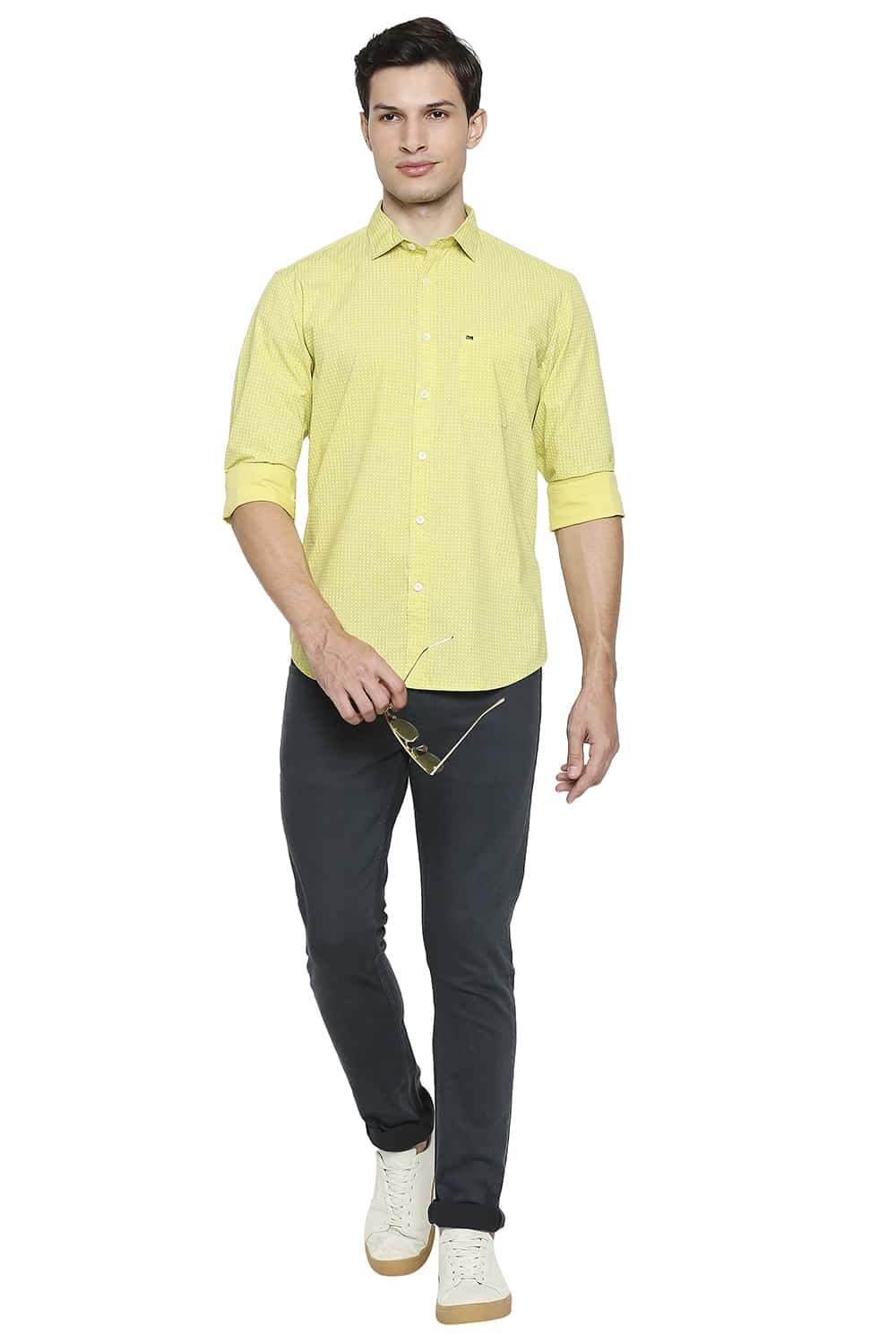 BASICS SLIM FIT PRINTED SHIRT