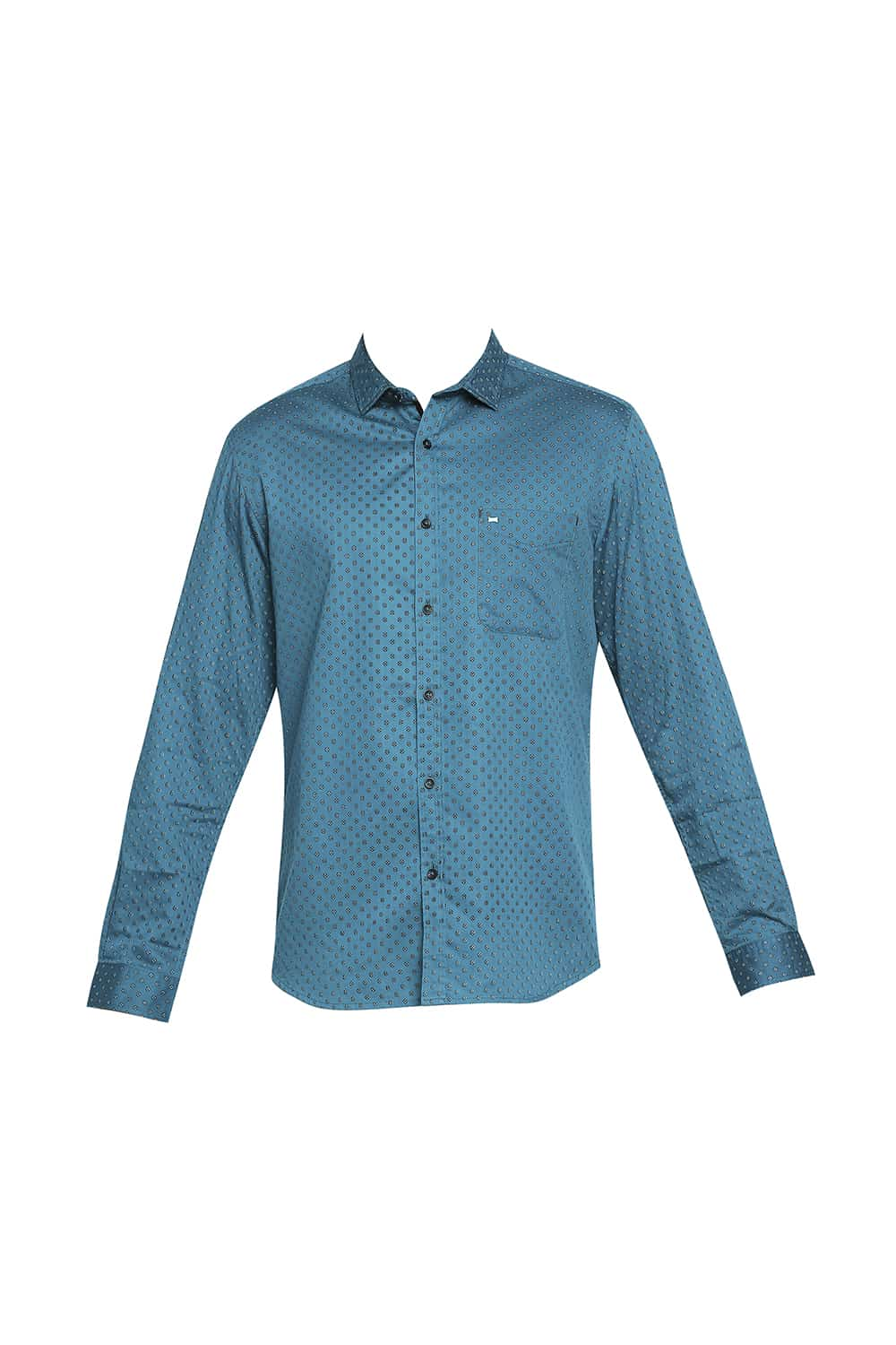 BASICS SLIM FIT SATIN PRINTED SHIRT