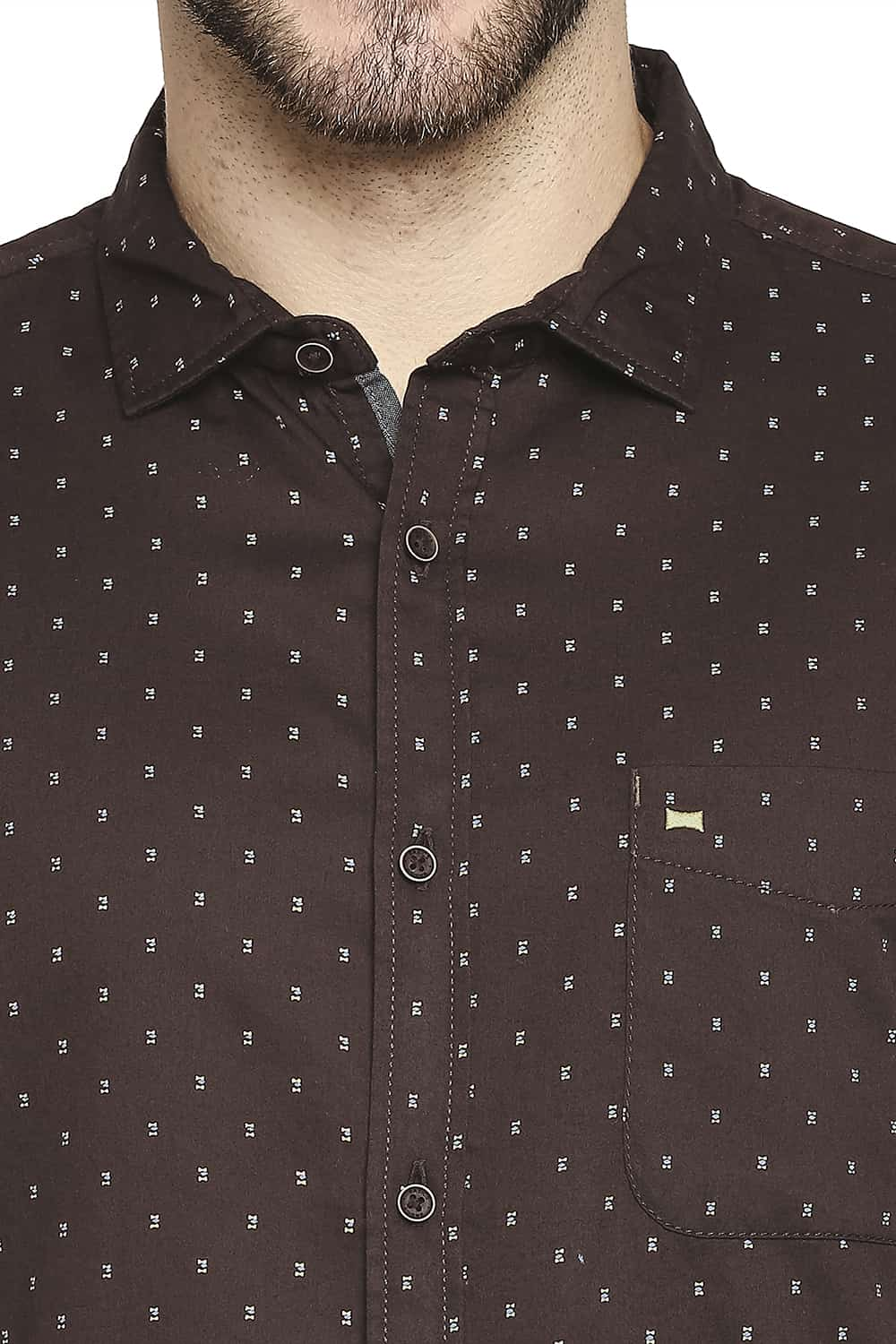 BASICS SLIM FIT SATIN PRINTED SHIRT