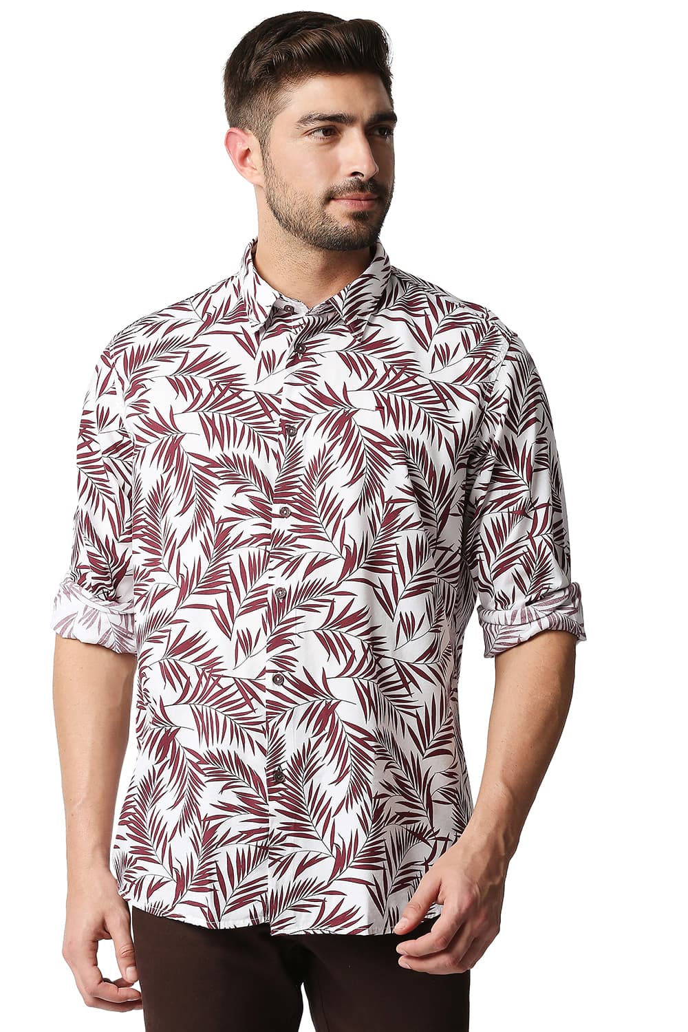 BASICS SLIM FIT PRINTED SHIRT