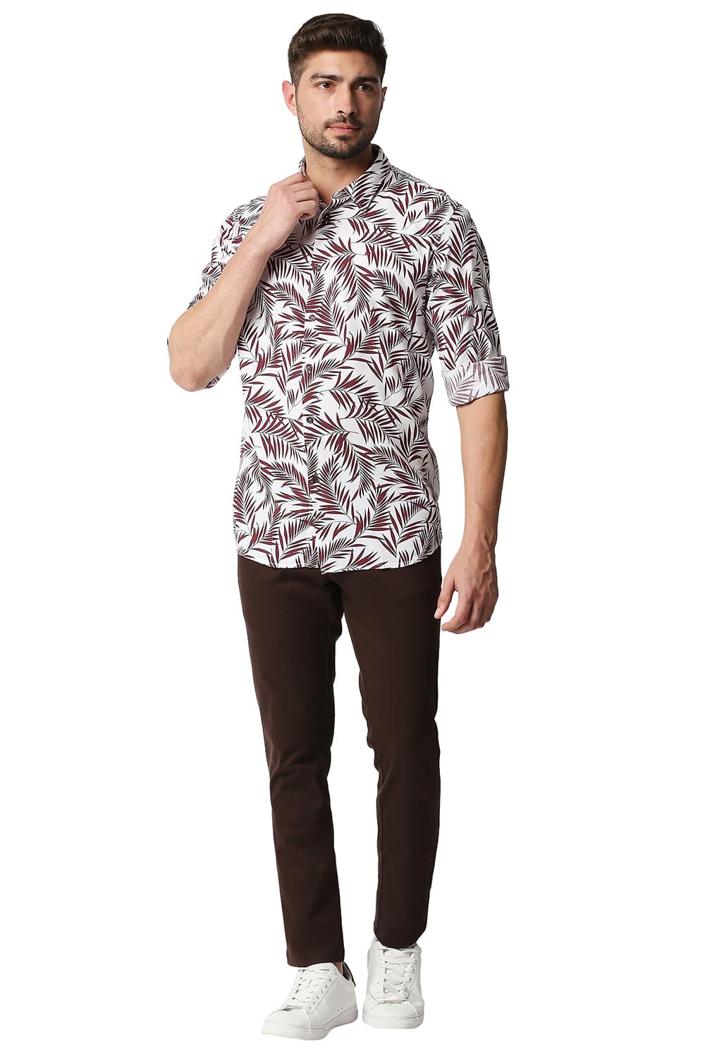 BASICS SLIM FIT PRINTED SHIRT