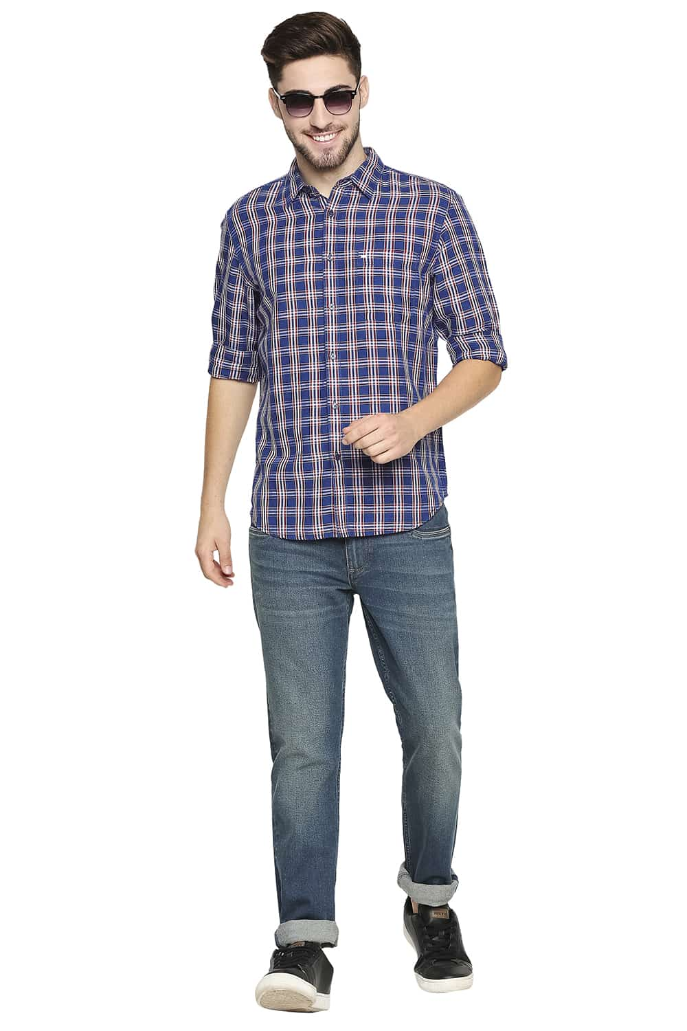 BASICS SLIM FIT CHECKS SHIRT