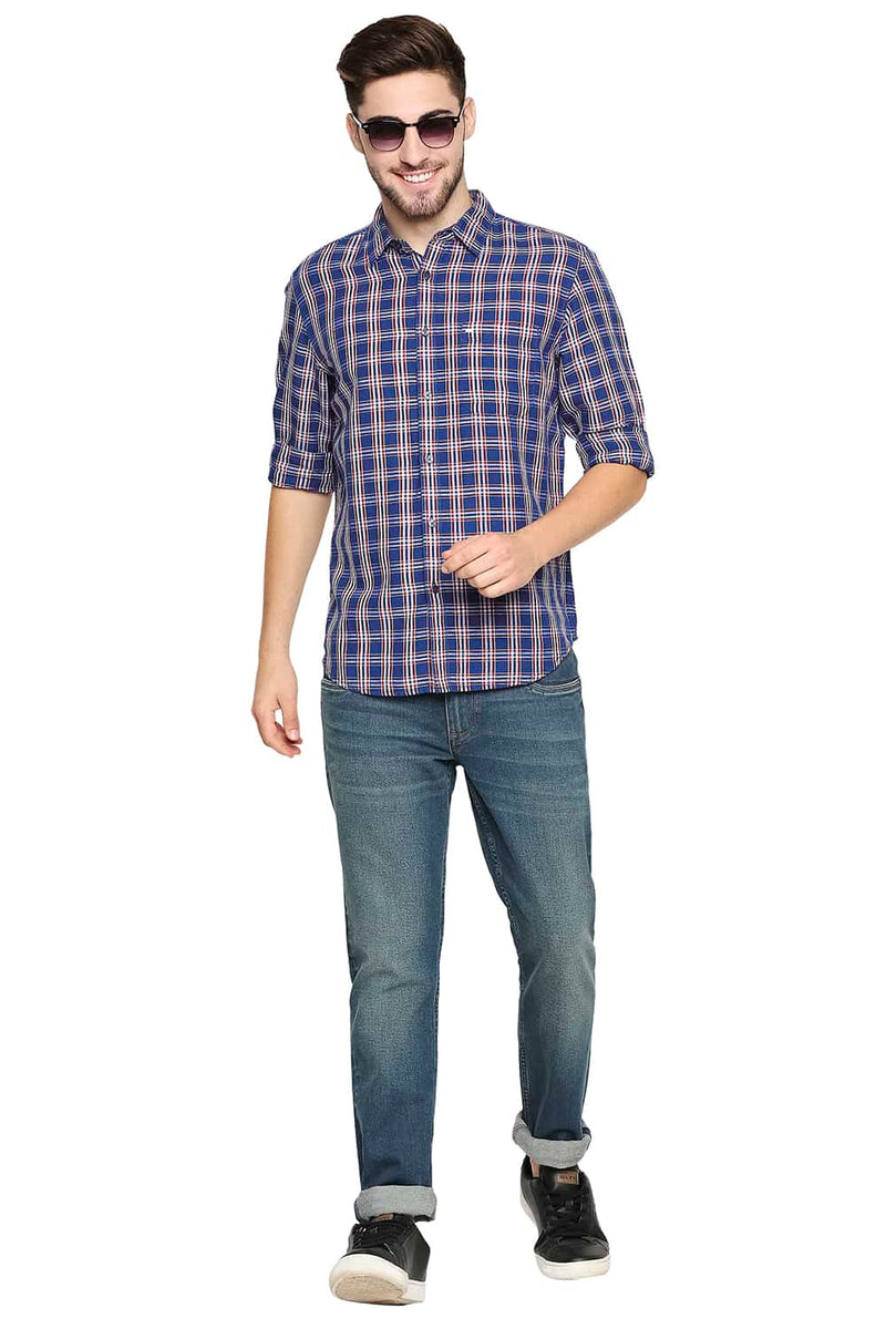 BASICS SLIM FIT CHECKS SHIRT