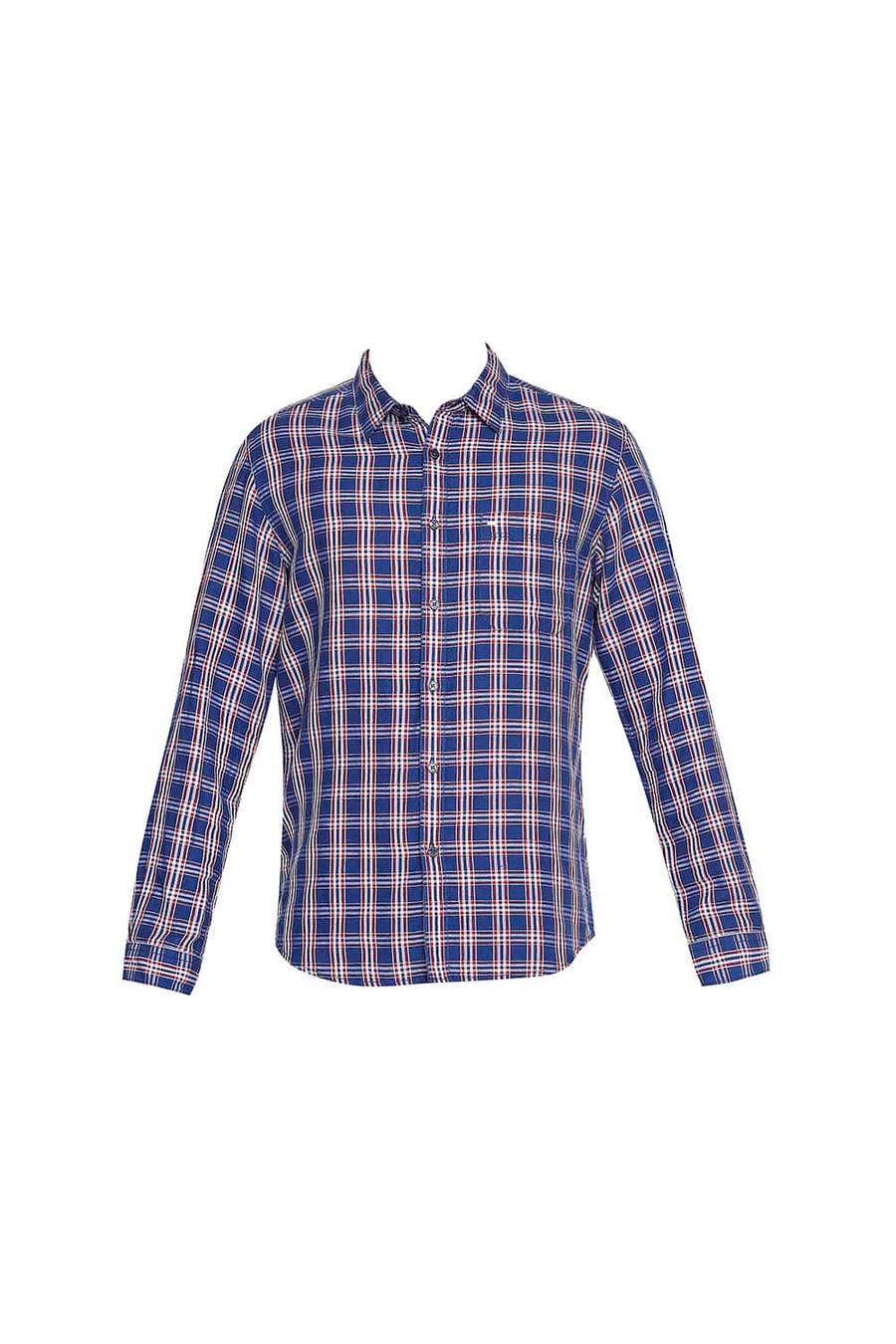BASICS SLIM FIT CLASSIC BLUE CHECKS SHIRT