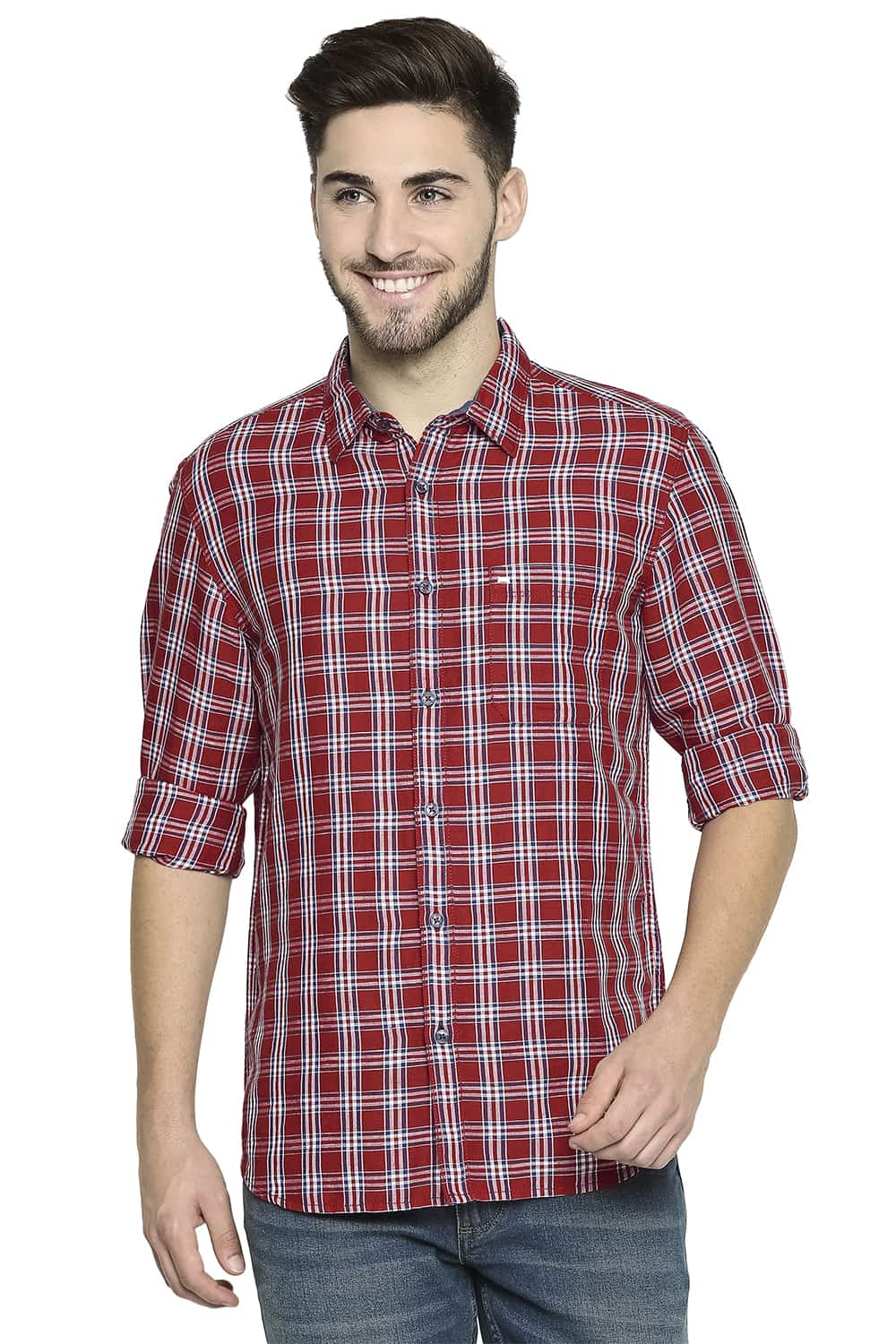 BASICS SLIM FIT CHECKS SHIRT