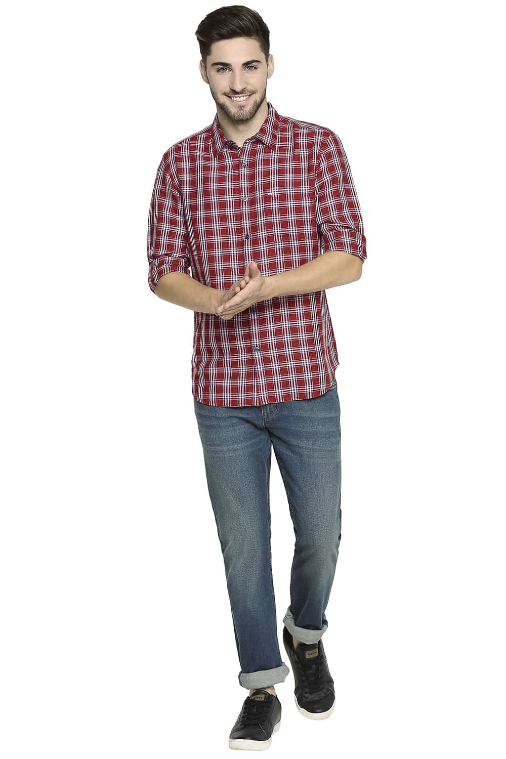 BASICS SLIM FIT CHECKS SHIRT