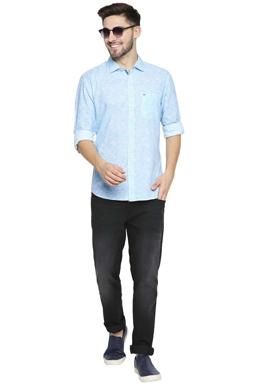 BASICS SLIM FIT PRINTED SHIRT