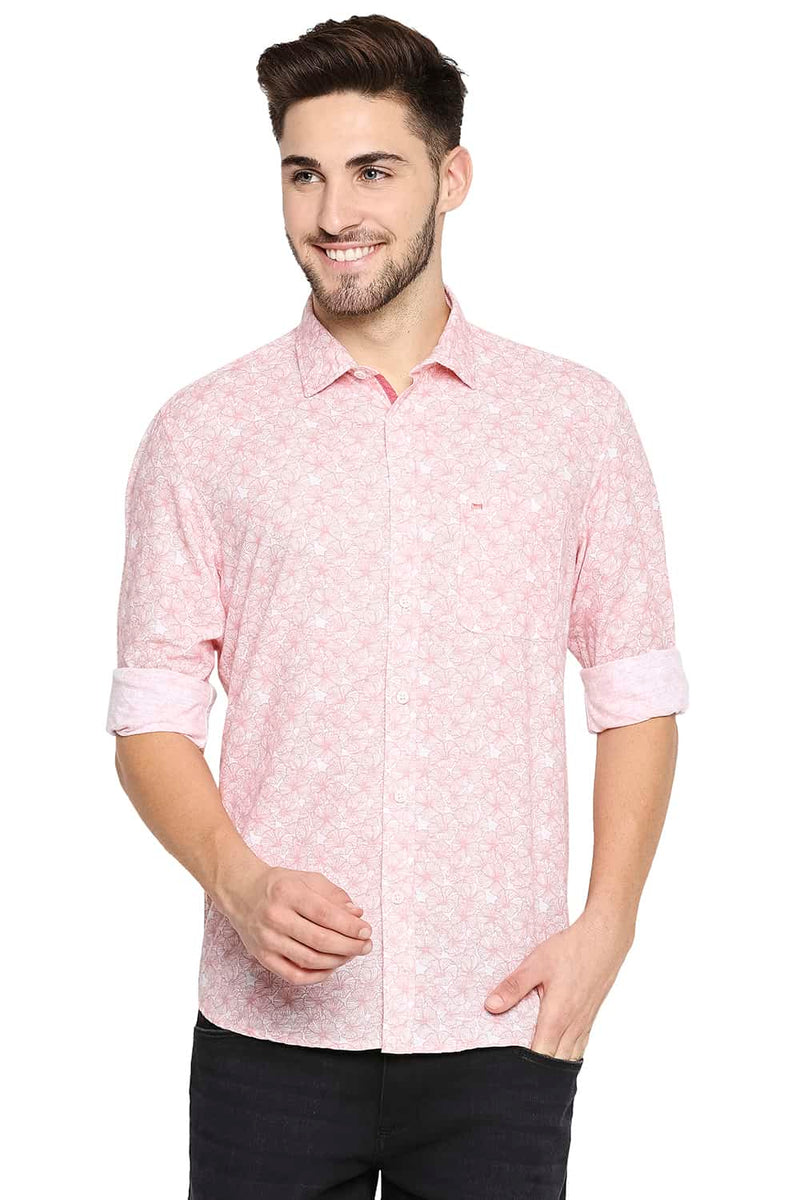 BASICS SLIM FIT PRINTED SHIRT