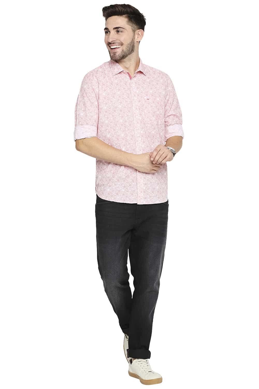 BASICS SLIM FIT PRINTED SHIRT