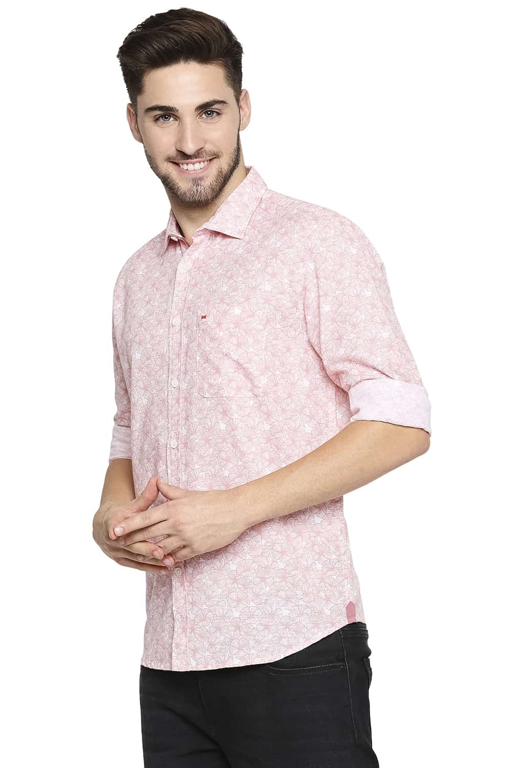 BASICS SLIM FIT PRINTED SHIRT