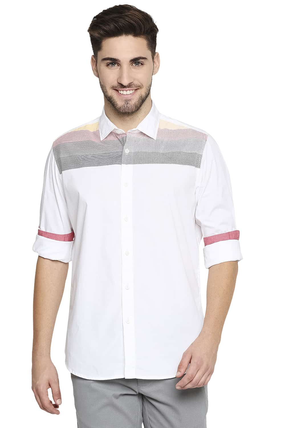 BASICS SLIM FIT STRETCH SHIRT