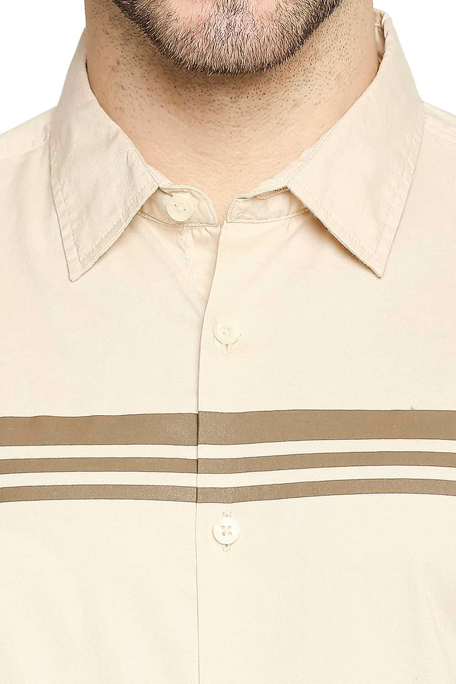 BASICS SLIM FIT SEMOLINA BEIGE OXFORD SHIRT