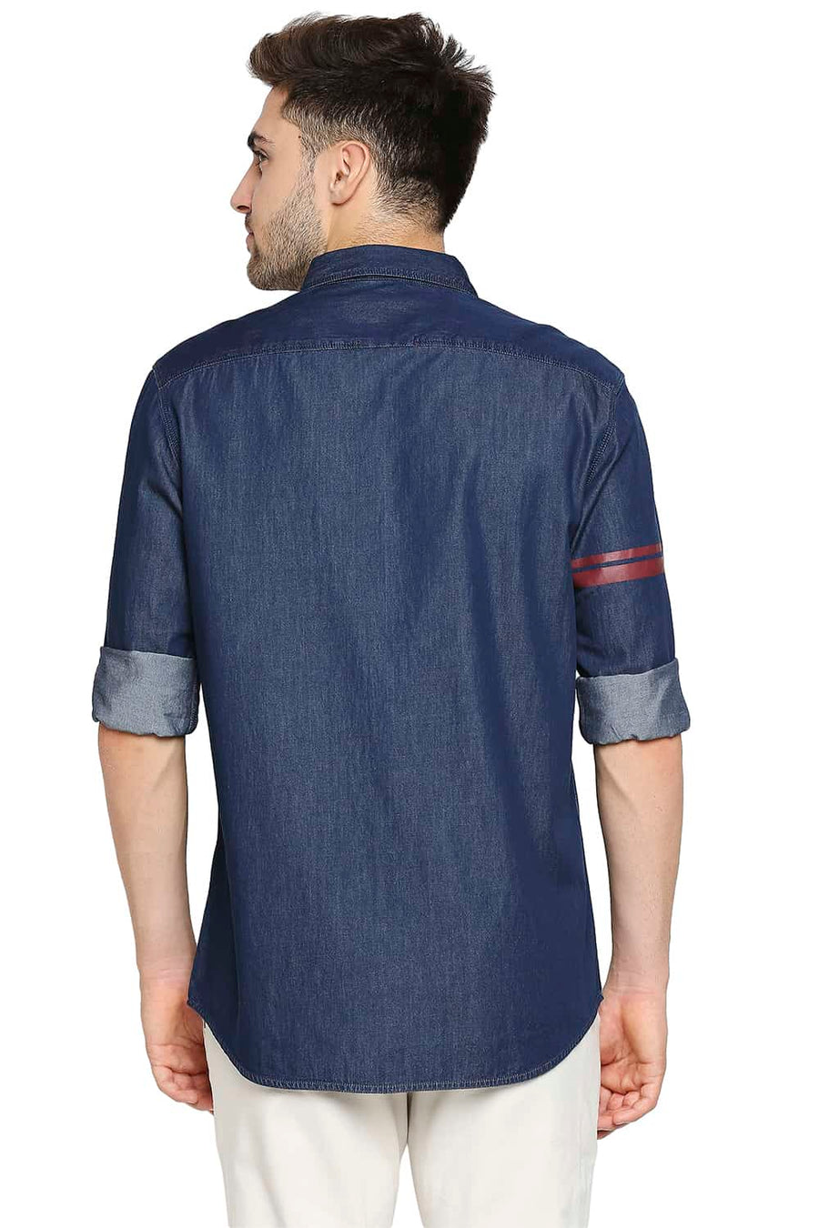 BASICS SLIM FIT MOON LIT NAVY INDIGO SHIRT