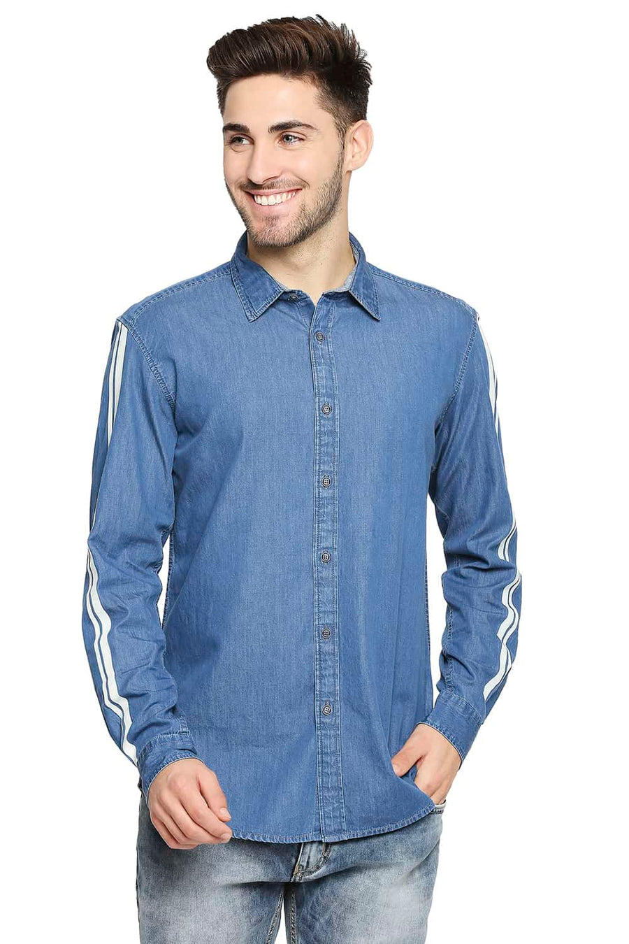 BASICS SLIM FIT RIVIERA NAVY INDIGO SHIRT
