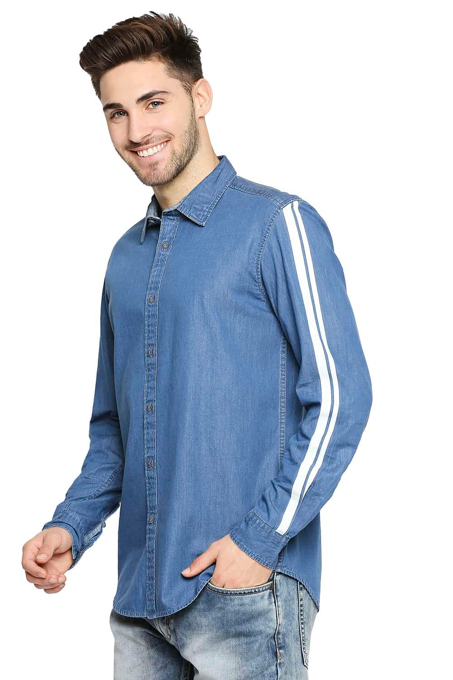 BASICS SLIM FIT RIVIERA NAVY INDIGO SHIRT