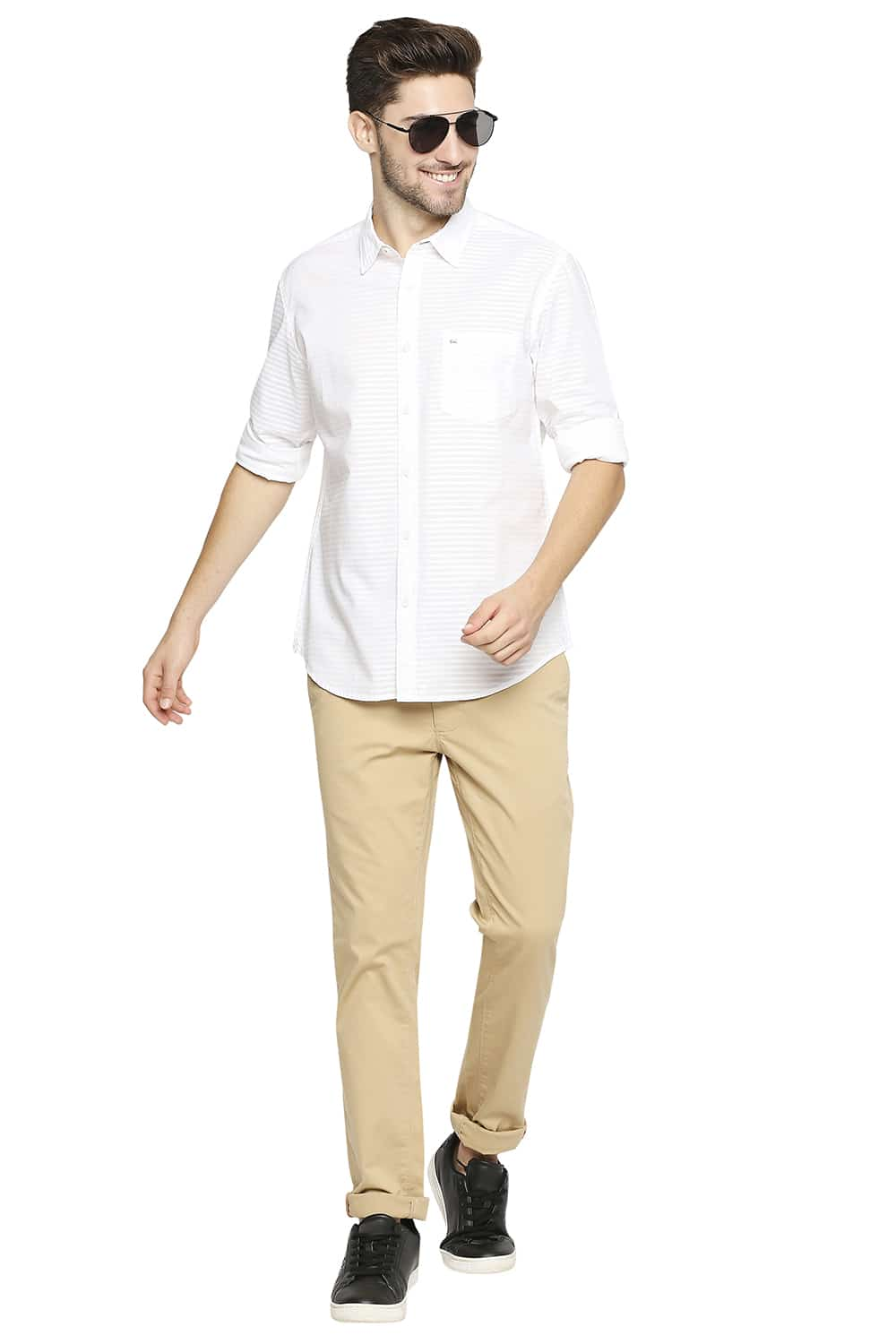 BASICS SLIM FIT DOBBY SHIRT