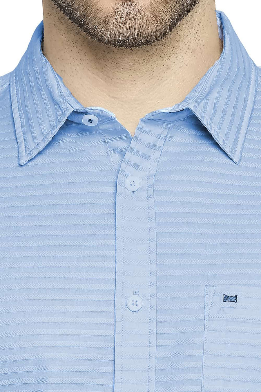 BASICS SLIM FIT AIRY BLUE DOBBY SHIRT