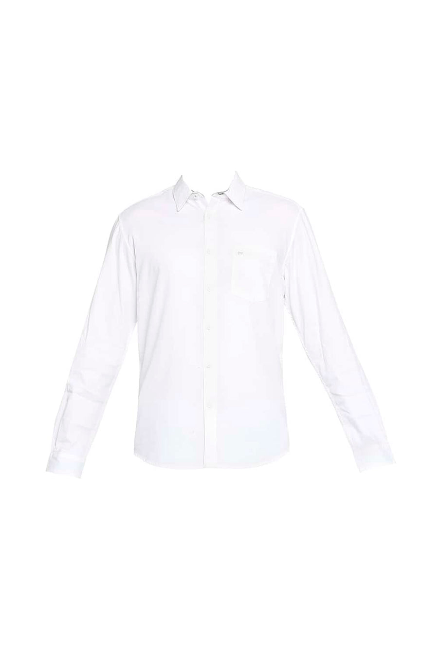 BASICS SLIM FIT BRIGHT WHITE CREPE SHIRT