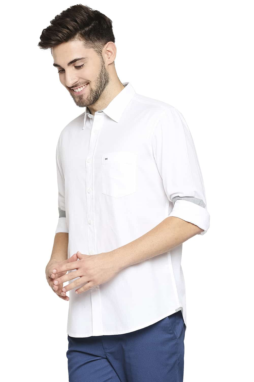 BASICS SLIM FIT CREPE SHIRT