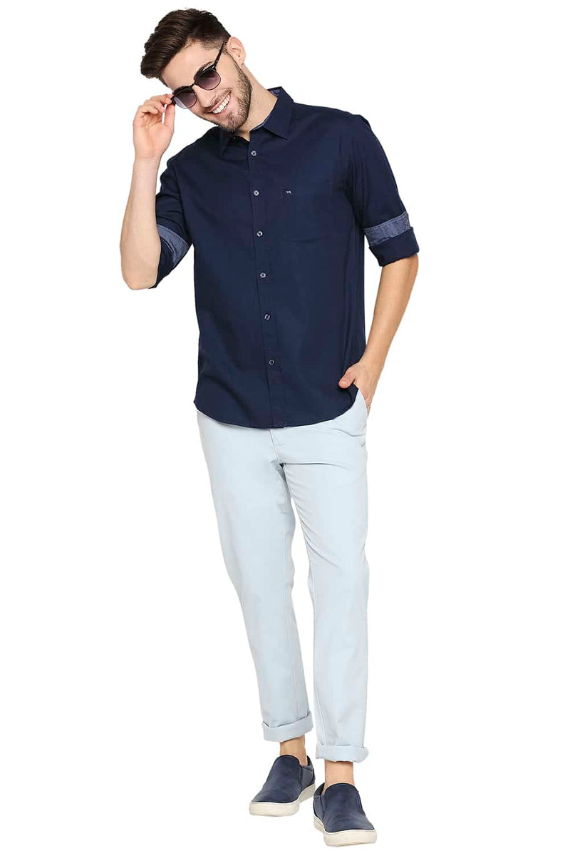 BASICS SLIM FIT CREPE SHIRT