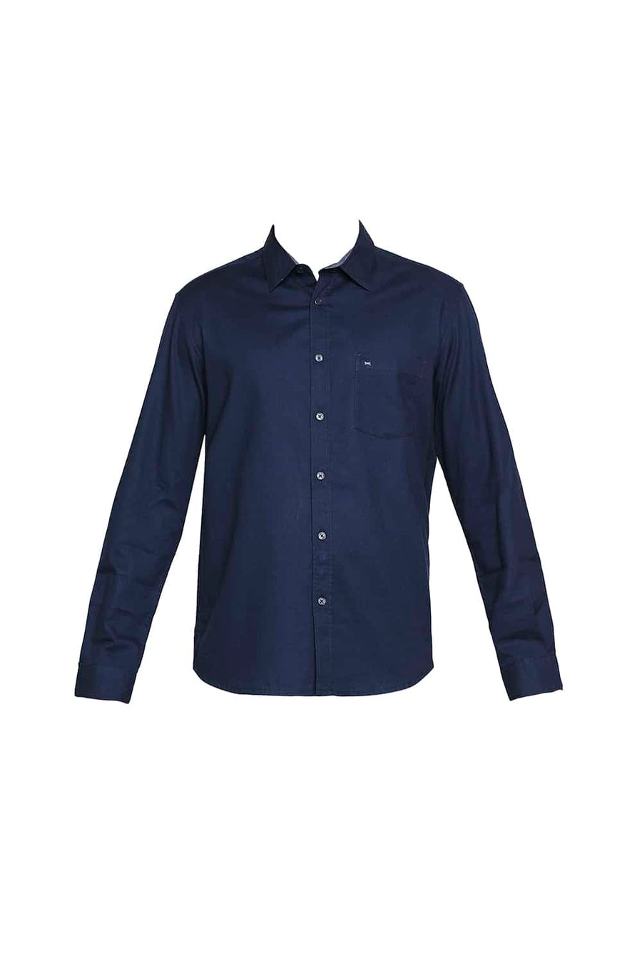 BASICS SLIM FIT MOONLIT NAVY CREPE SHIRT