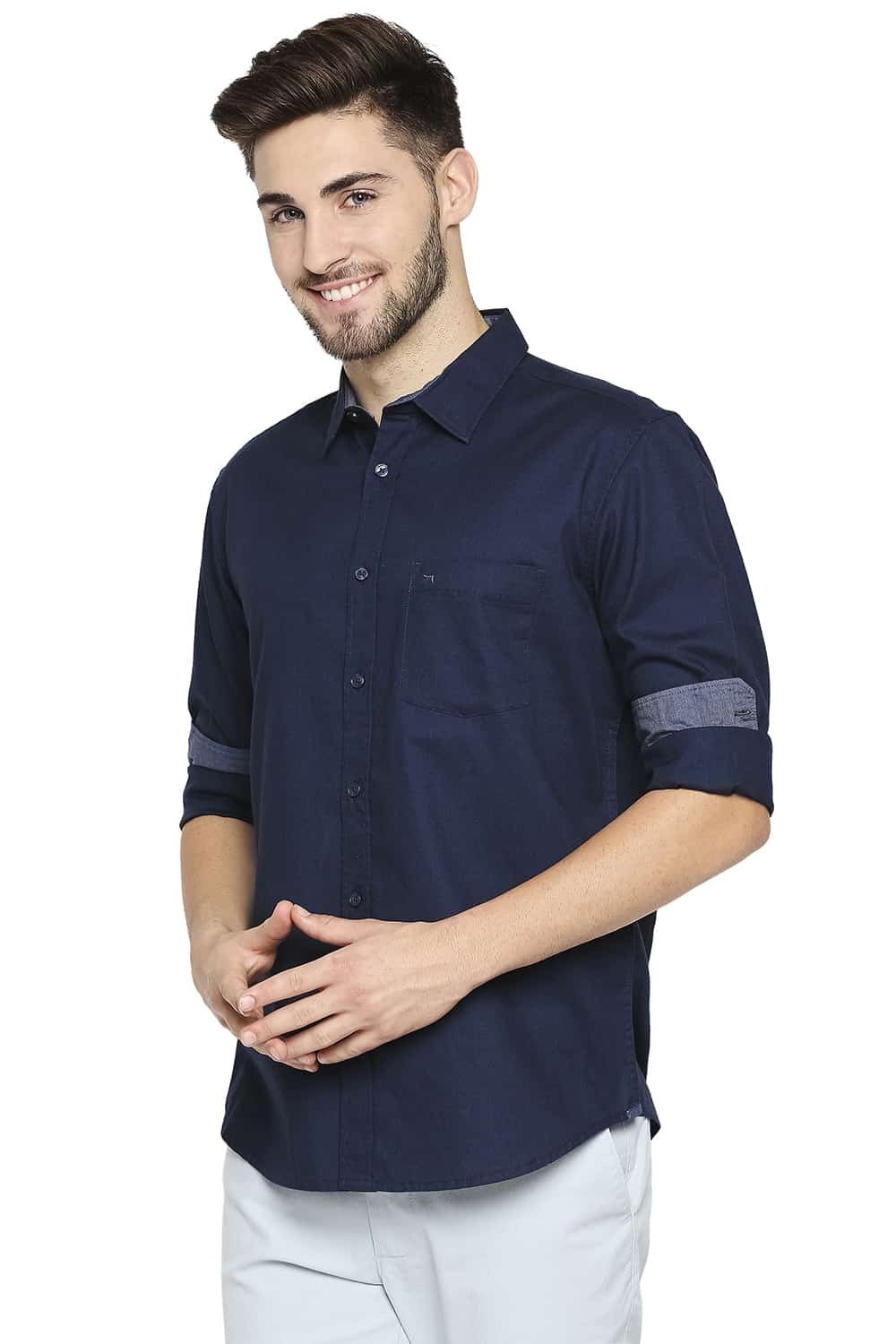 BASICS SLIM FIT CREPE SHIRT