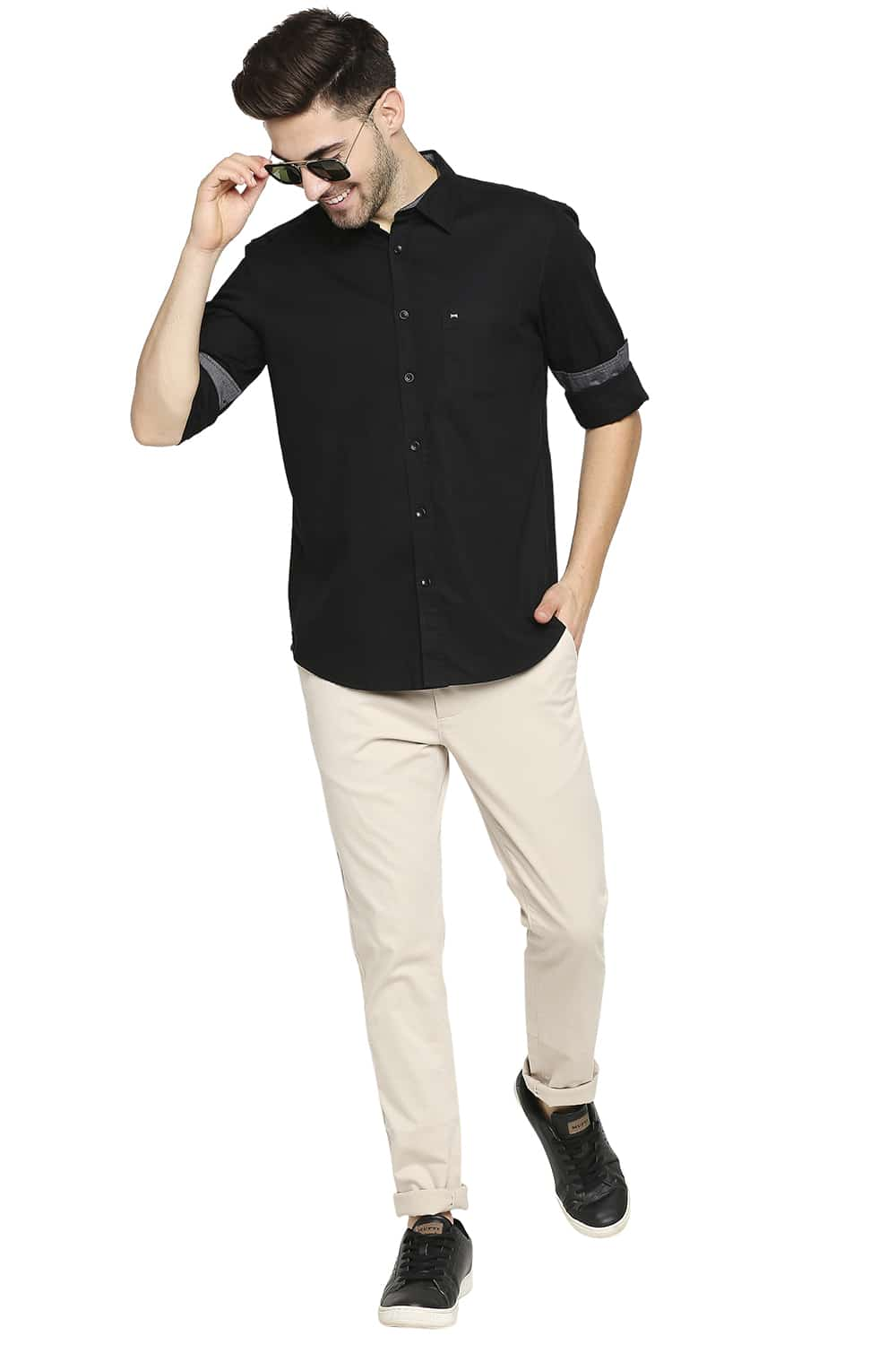 BASICS SLIM FIT CREPE SHIRT