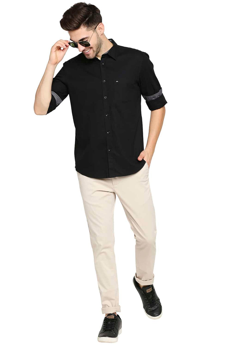 BASICS SLIM FIT CREPE SHIRT