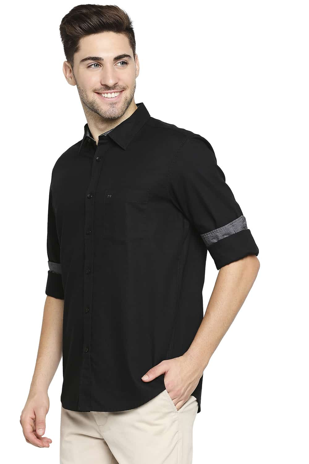 BASICS SLIM FIT CREPE SHIRT