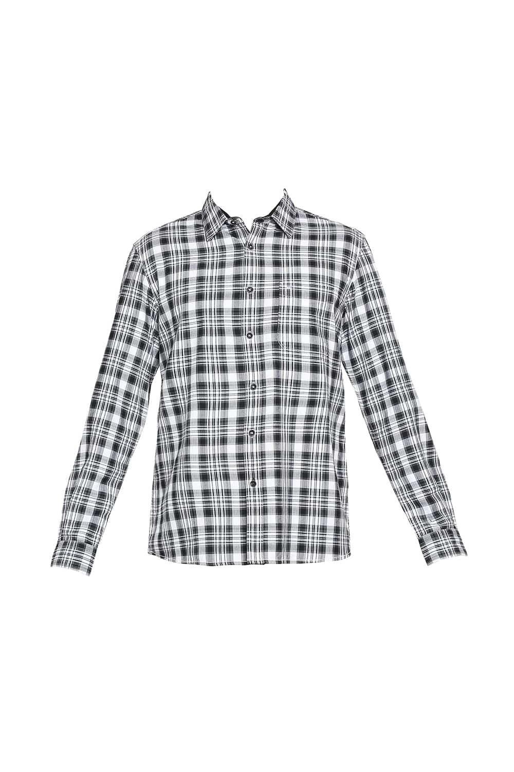 BASICS SLIM FIT TWILL CHECKS SHIRT